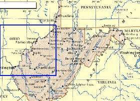 mapa de Virginia Ocidental