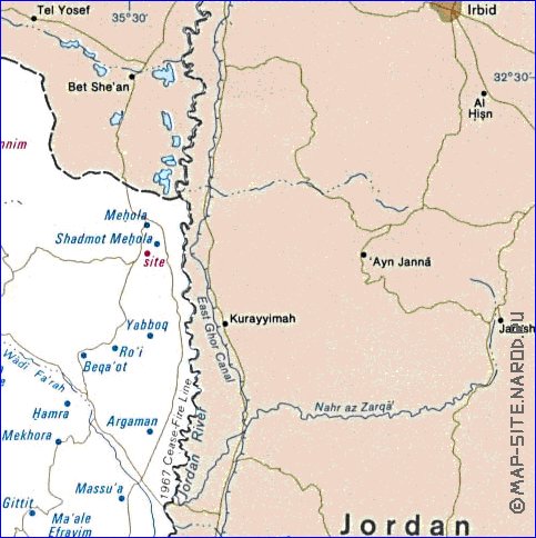 mapa de Cisjordania em ingles