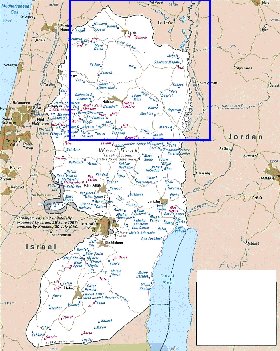 mapa de Cisjordania em ingles