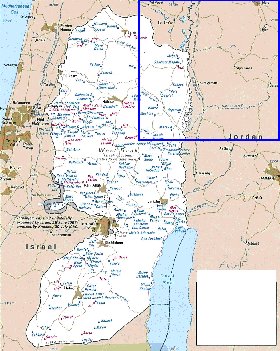 mapa de Cisjordania em ingles