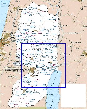 carte de Cisjordanie en anglais