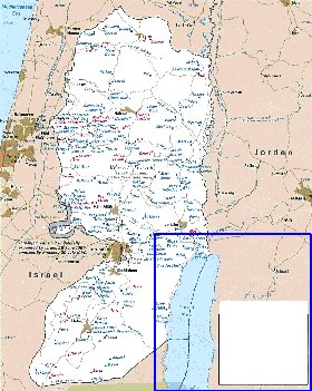 mapa de Cisjordania em ingles