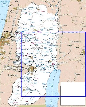 mapa de Cisjordania em ingles