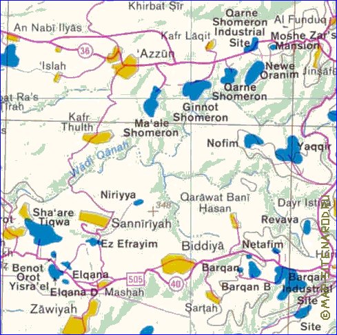 mapa de Cisjordania