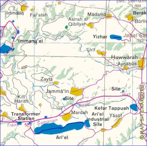 mapa de Cisjordania