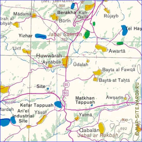 mapa de Cisjordania