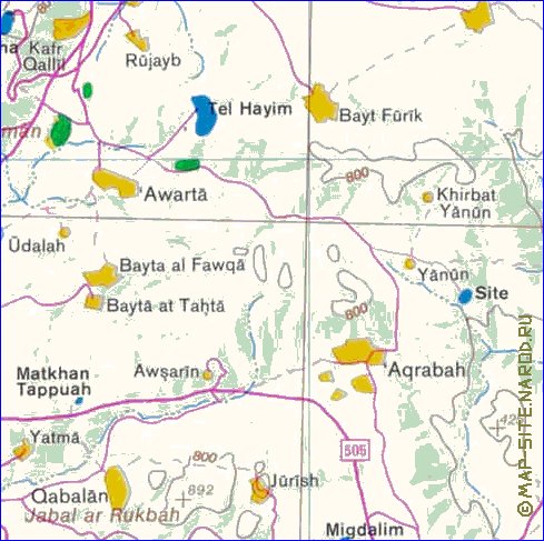 mapa de Cisjordania