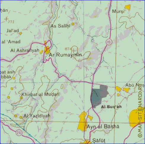 mapa de Cisjordania