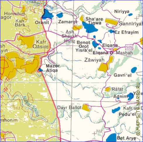 mapa de Cisjordania