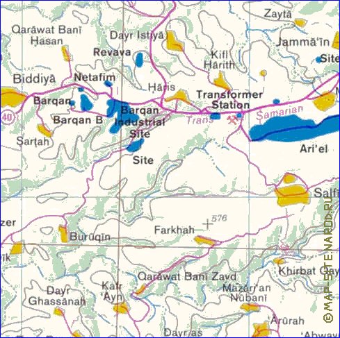 mapa de Cisjordania