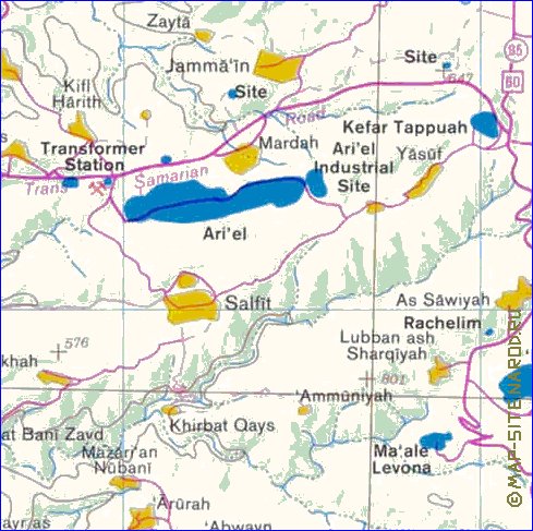 mapa de Cisjordania