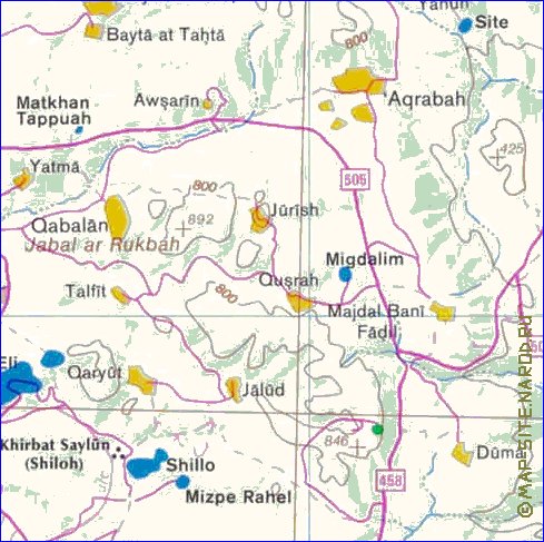 mapa de Cisjordania