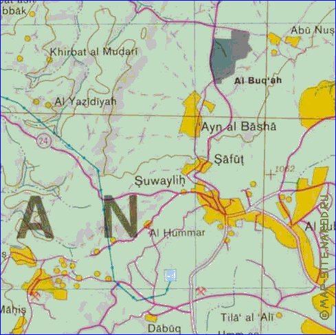 mapa de Cisjordania