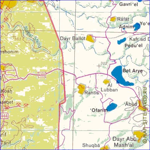 mapa de Cisjordania