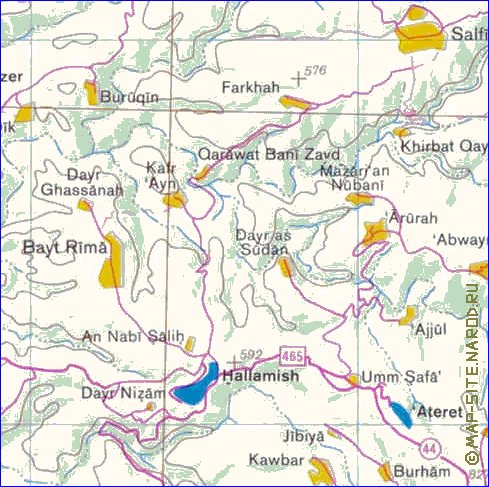 mapa de Cisjordania