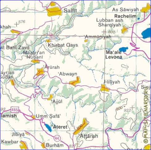 mapa de Cisjordania