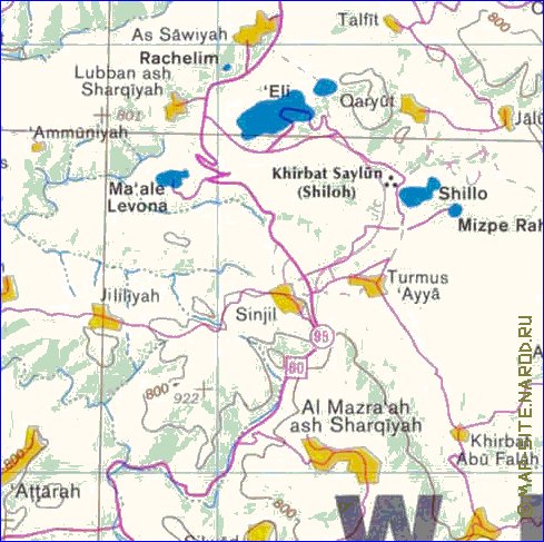 mapa de Cisjordania