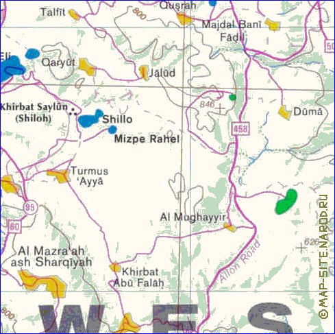 mapa de Cisjordania