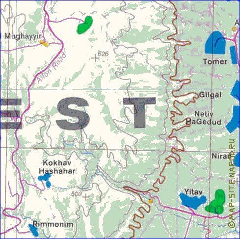 carte de Cisjordanie