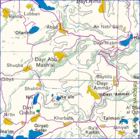 mapa de Cisjordania