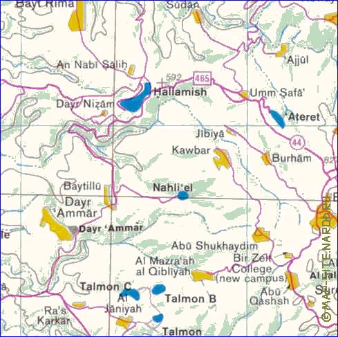 mapa de Cisjordania