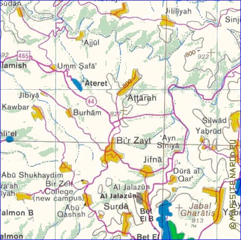 mapa de Cisjordania