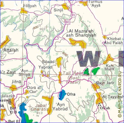 mapa de Cisjordania