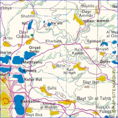 mapa de Cisjordania