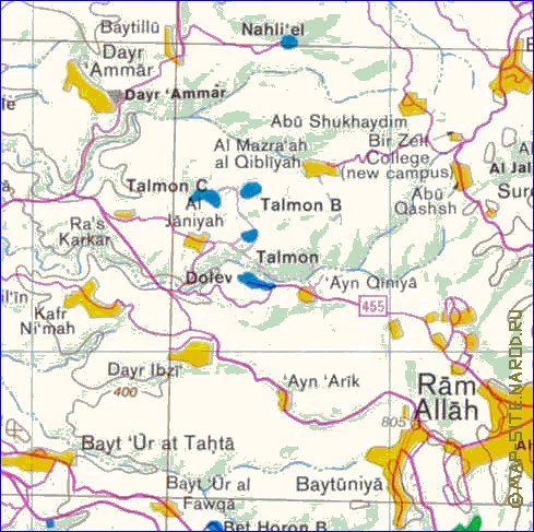 mapa de Cisjordania