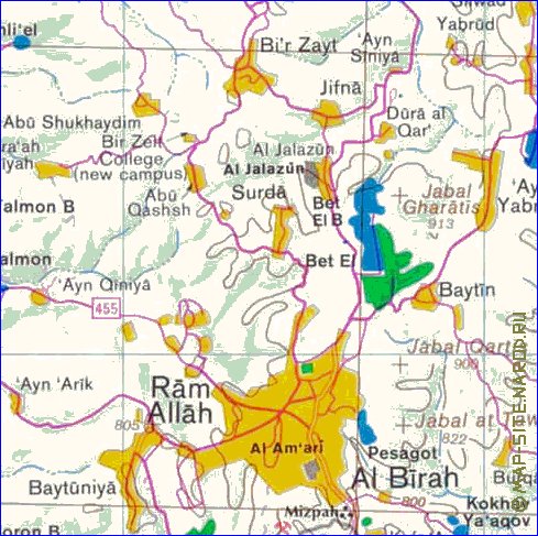 mapa de Cisjordania