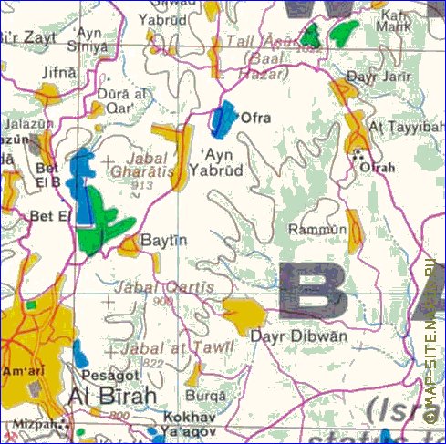 mapa de Cisjordania