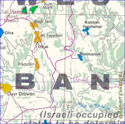 mapa de Cisjordania