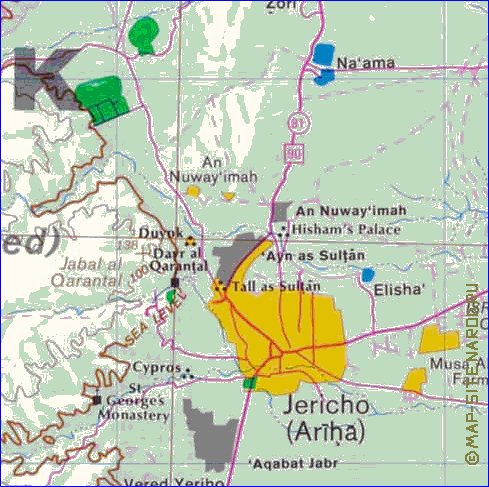 mapa de Cisjordania