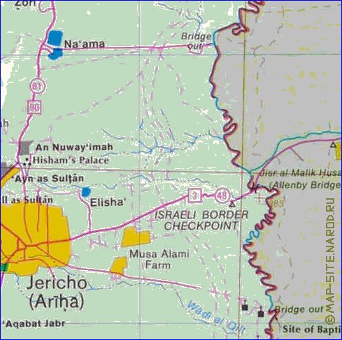 mapa de Cisjordania