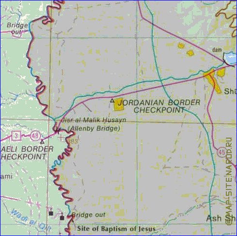 carte de Cisjordanie