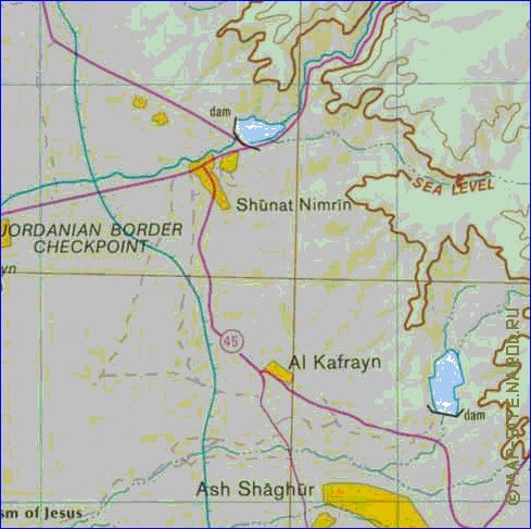 carte de Cisjordanie