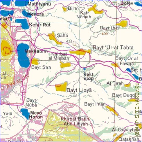 mapa de Cisjordania