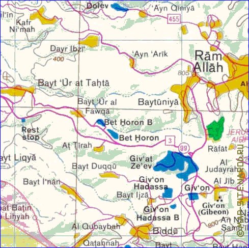 mapa de Cisjordania