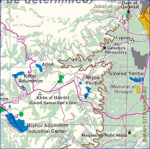 mapa de Cisjordania