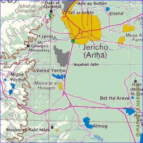 mapa de Cisjordania