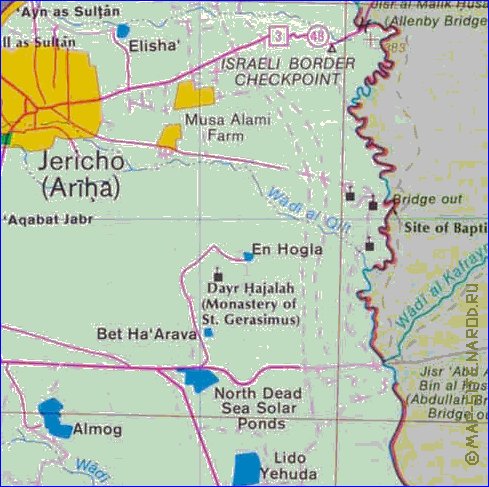 mapa de Cisjordania