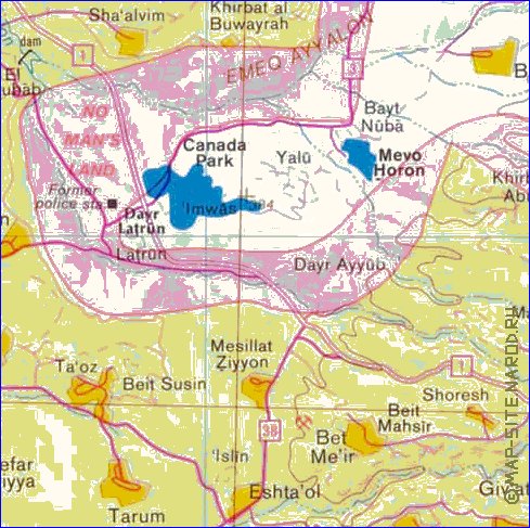 mapa de Cisjordania