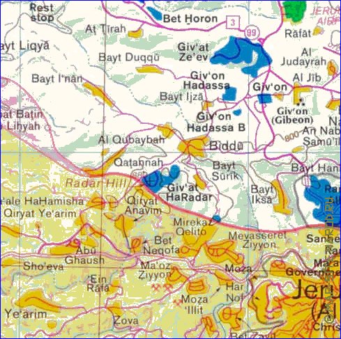 mapa de Cisjordania