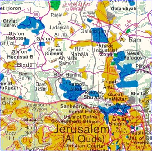 mapa de Cisjordania