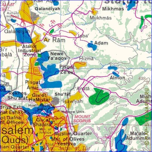 carte de Cisjordanie