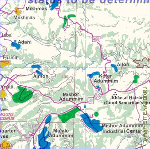 mapa de Cisjordania