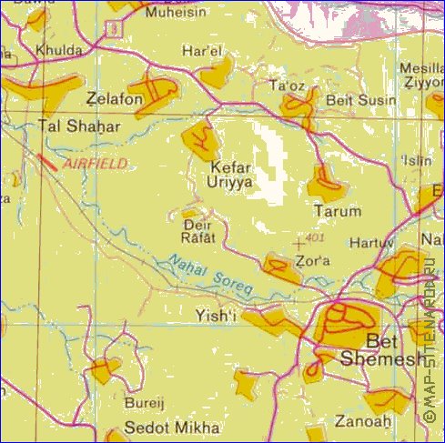 mapa de Cisjordania