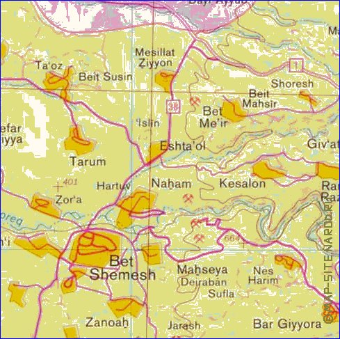 mapa de Cisjordania