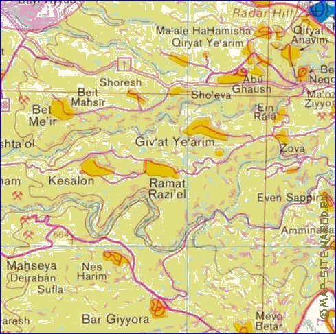 mapa de Cisjordania