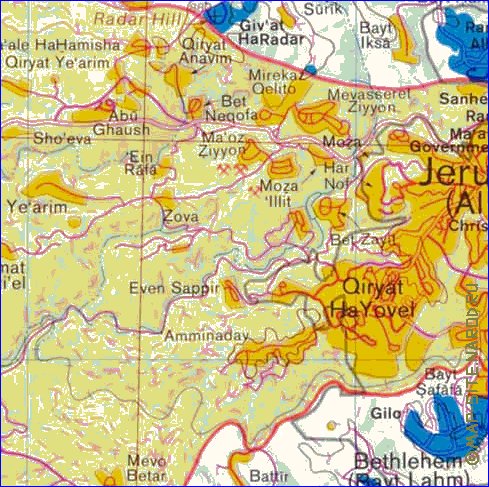 mapa de Cisjordania